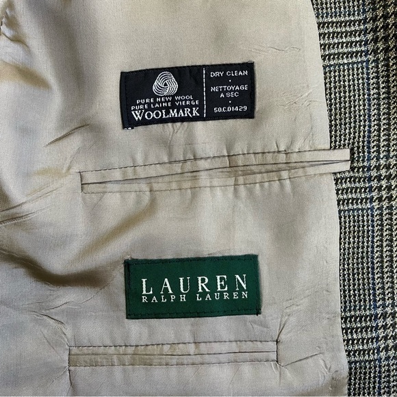 Lauren Ralph Lauren Vintage 90s Houndstooth Blazer Wool Academia Preppy Sz 43R - Picture 15 of 16